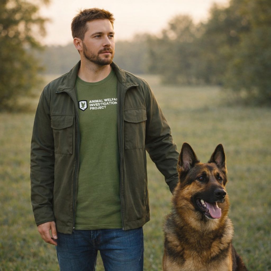 AWIP Unisex Olive Cotton T-Shirt with Logo