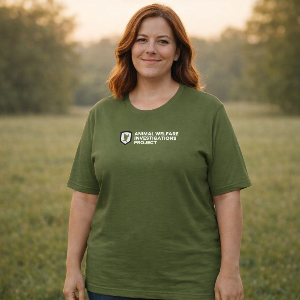 AWIP Unisex Olive Cotton T-Shirt with Logo