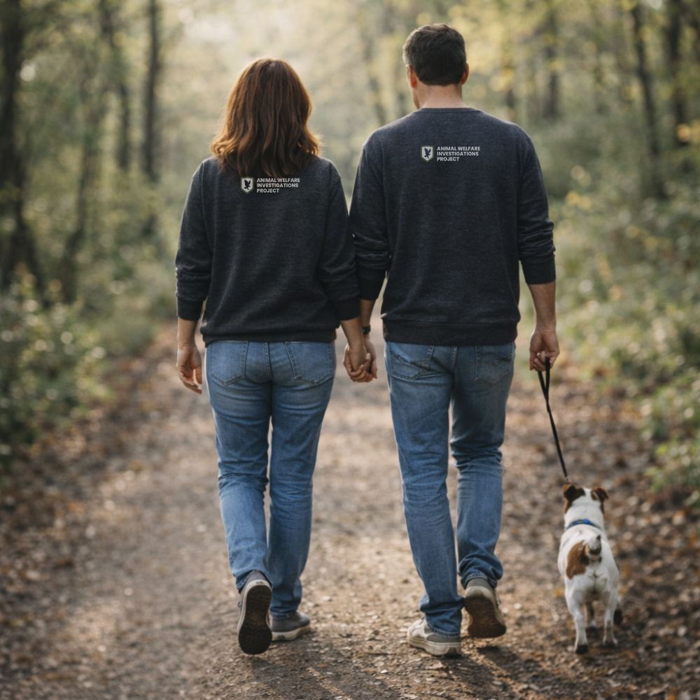 AWIP “Speaking Up for Those Who Can’t” with Logo on Back | Unisex Charcoal Grey Sweatshirt