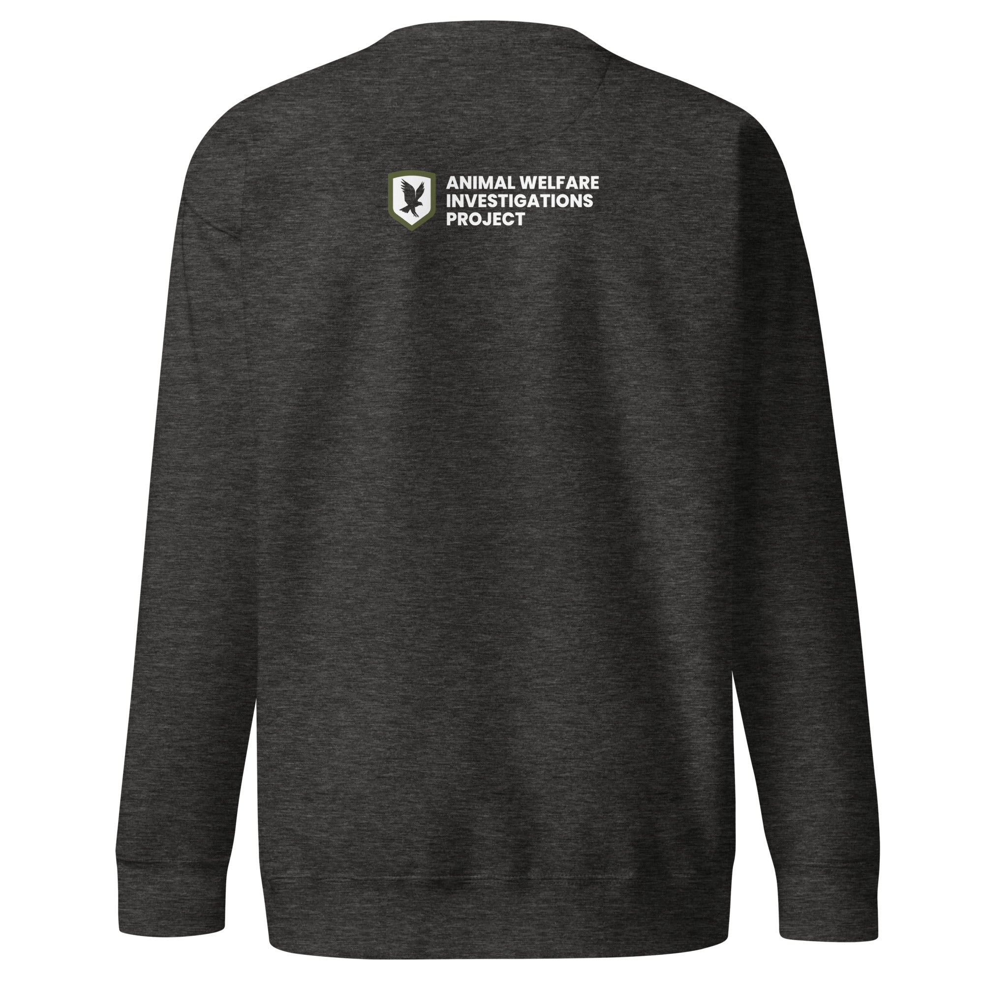 AWIP “Speaking Up for Those Who Can’t” with Logo on Back | Unisex Charcoal Grey Sweatshirt