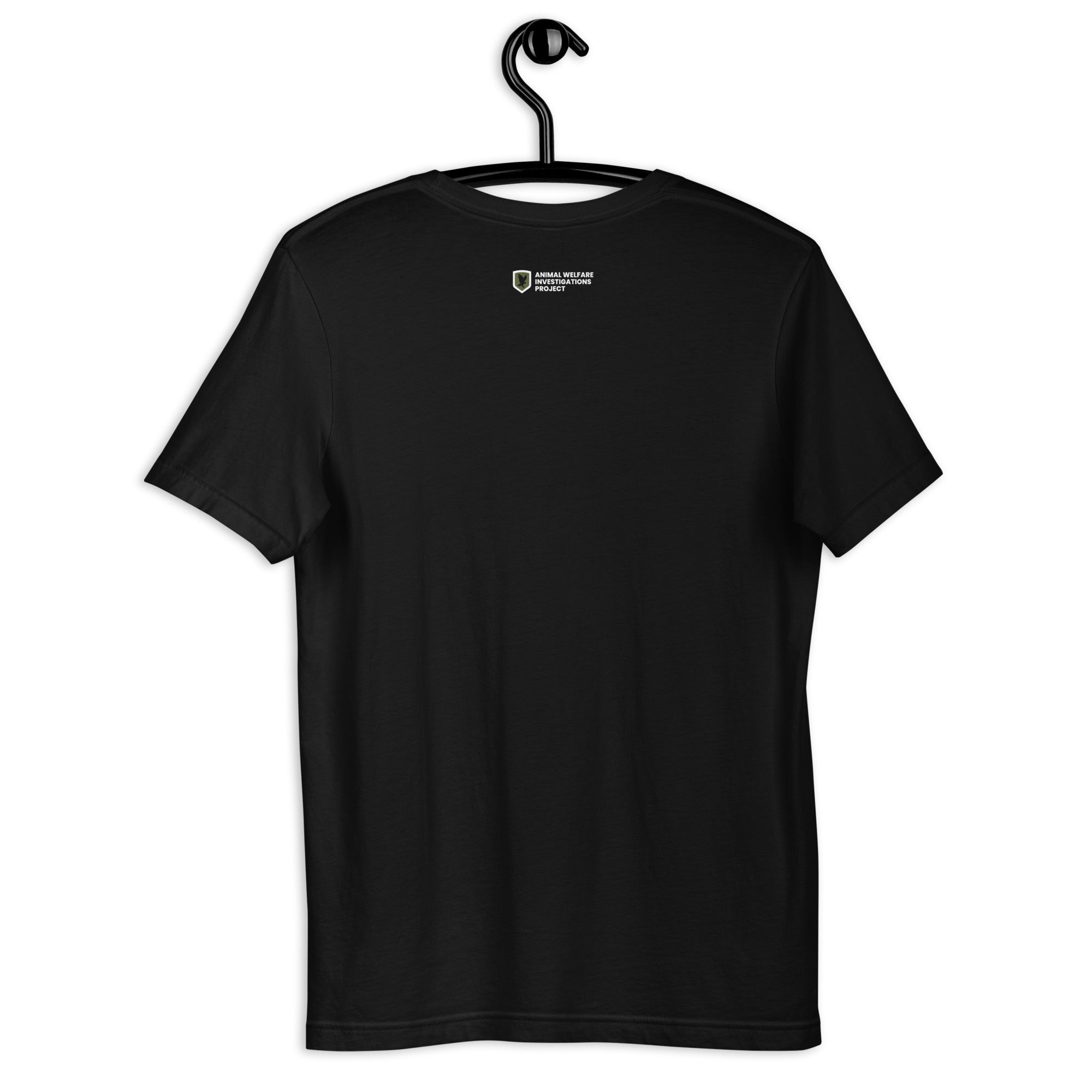 AWIP Unisex Black Cotton T-Shirt with Eagle Logo