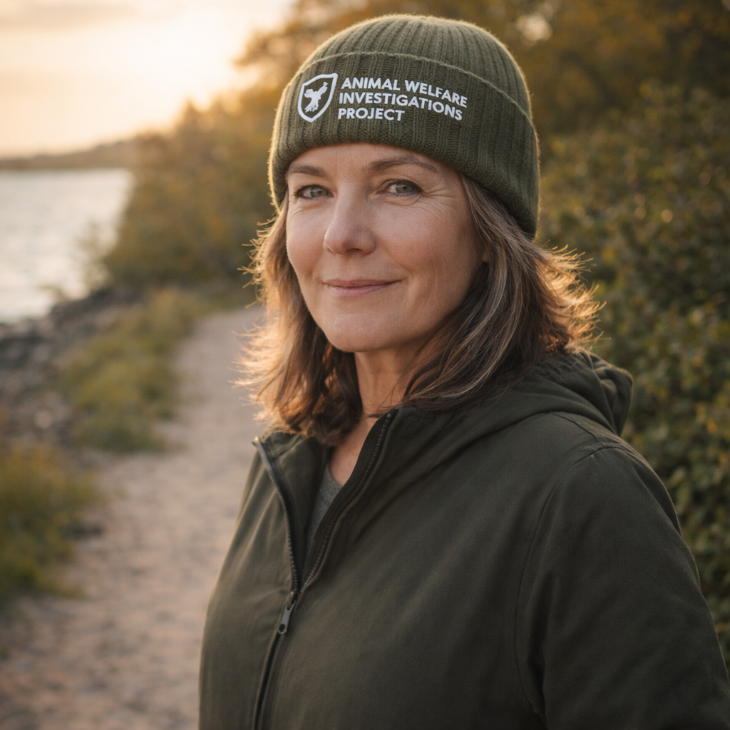 AWIP Unisex Olive Ribbed Knit Beanie with Embroidered Logo